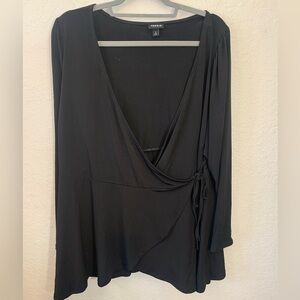 EUC Torrid Black Stretch Jersey Wrap Top